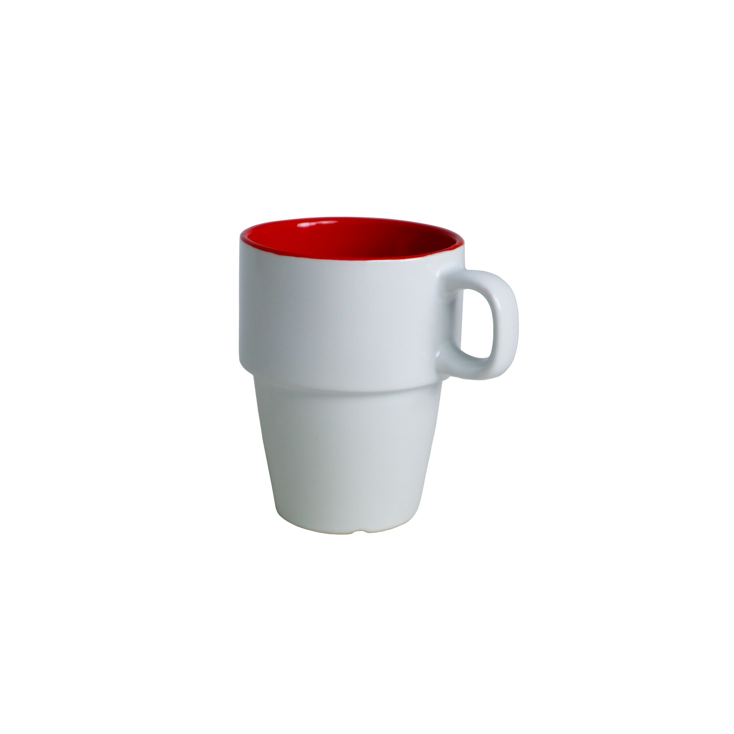 Stengodsmugg Stapla 23cl | vit/röd