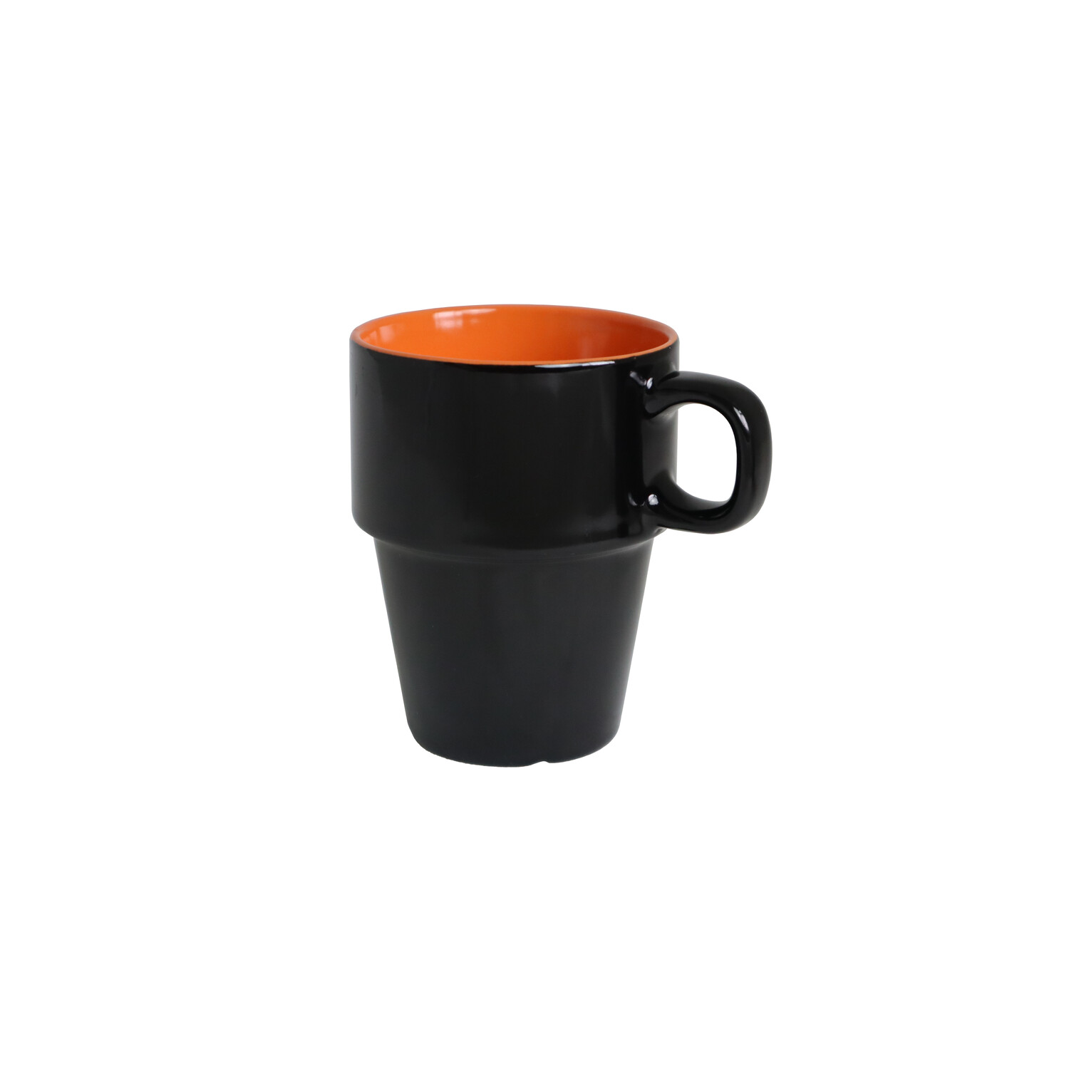 Stengodsmugg Stapla 23cl | svart/orange
