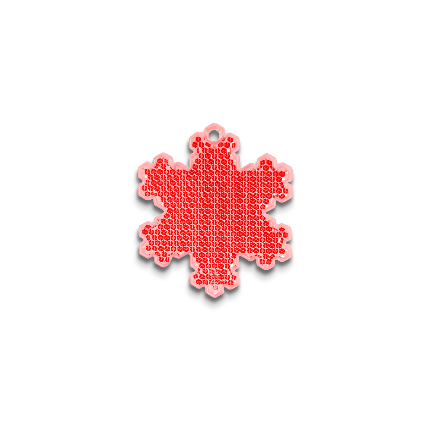 Reflexbricka snöflinga 58x66mm | röd